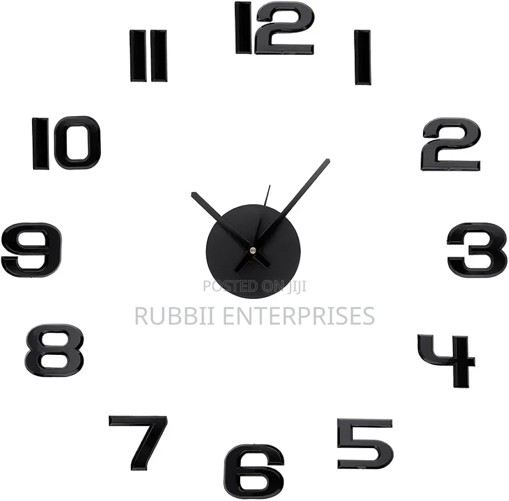 Modern DIY 3D Large Number Wall Clock