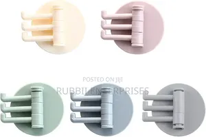 Self-Adhesive, Rotatable Wall Hooks 5pcs