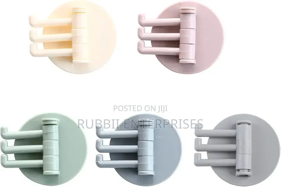 Self-Adhesive, Rotatable Wall Hooks 5pcs