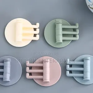Self-Adhesive, Rotatable Wall Hooks 5pcs