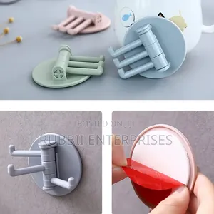 Self-Adhesive, Rotatable Wall Hooks 5pcs