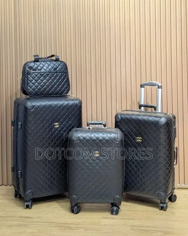Branded Leather Set of 4 Luggage