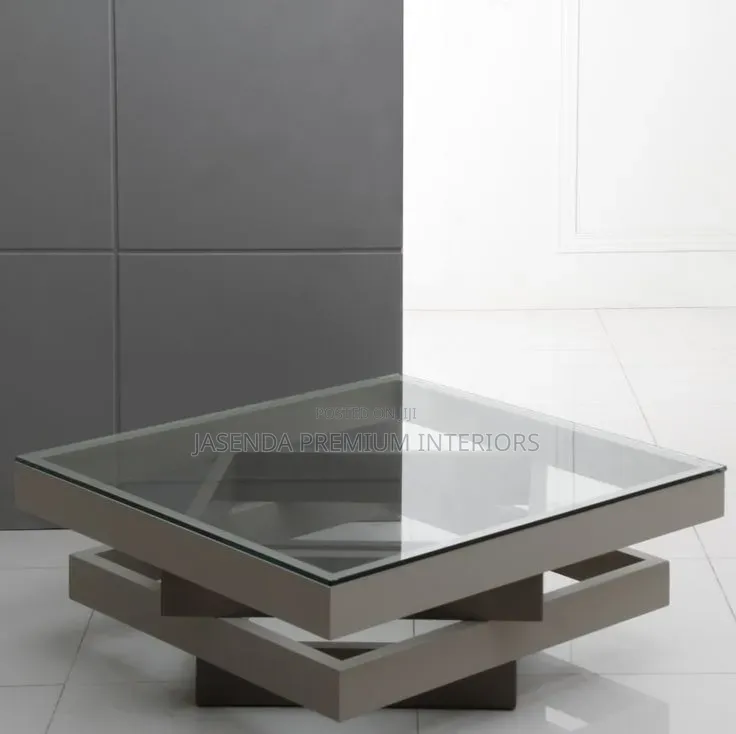 Modern Coffee Table Glass Top - Brown