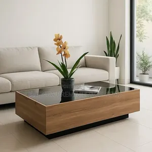 Luxury Center Table With Glass Top - Living Room - Jasenda Interiors