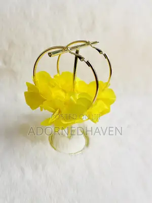 Yellow Vacation Hoop Earrings