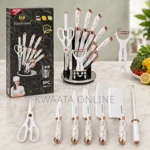 9-PC Kitchen Knife Set, Ultra Sharp Non-Stick Set With Acrylic Stand