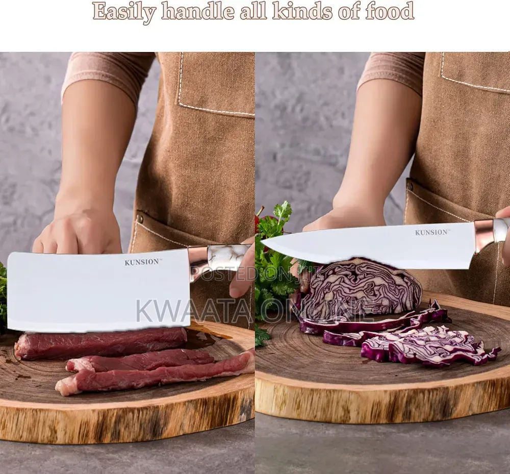 9-PC Kitchen Knife Set, Ultra Sharp Non-Stick Set With Acrylic Stand