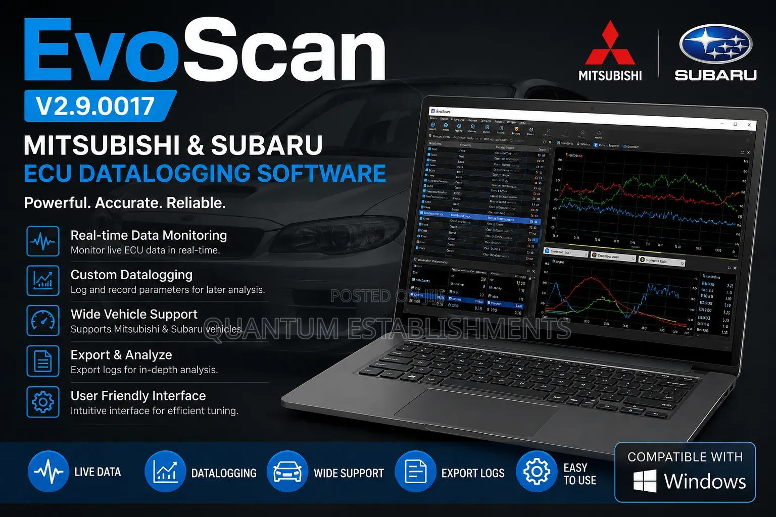 EvoScan V2.9 | Mitsubishi and Subaru ECU Datalogging Software