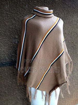 Khaki Women's Shawl Poncho