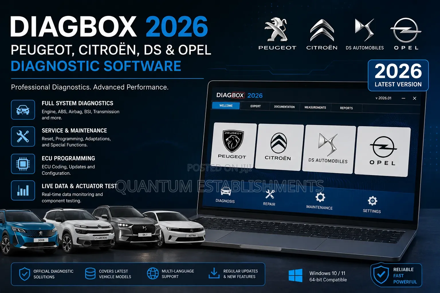 DiagBox 9.85 [2026] | Peugeot, Citroën, DS Opel Diagnostic Software