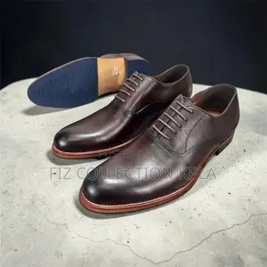 Classic Dark Brown Pebble Grain Oxford Dress Shoes