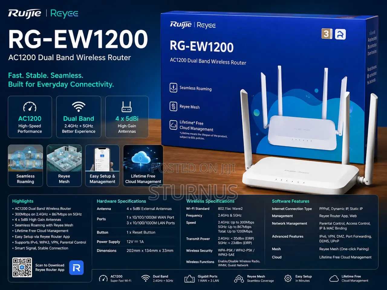 RG-EW1200 1200M Dual-Band Wireless Router