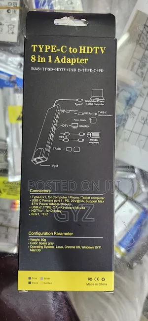 USB Hub Multifunctional Adapter 8 in 1 Type C Connector
