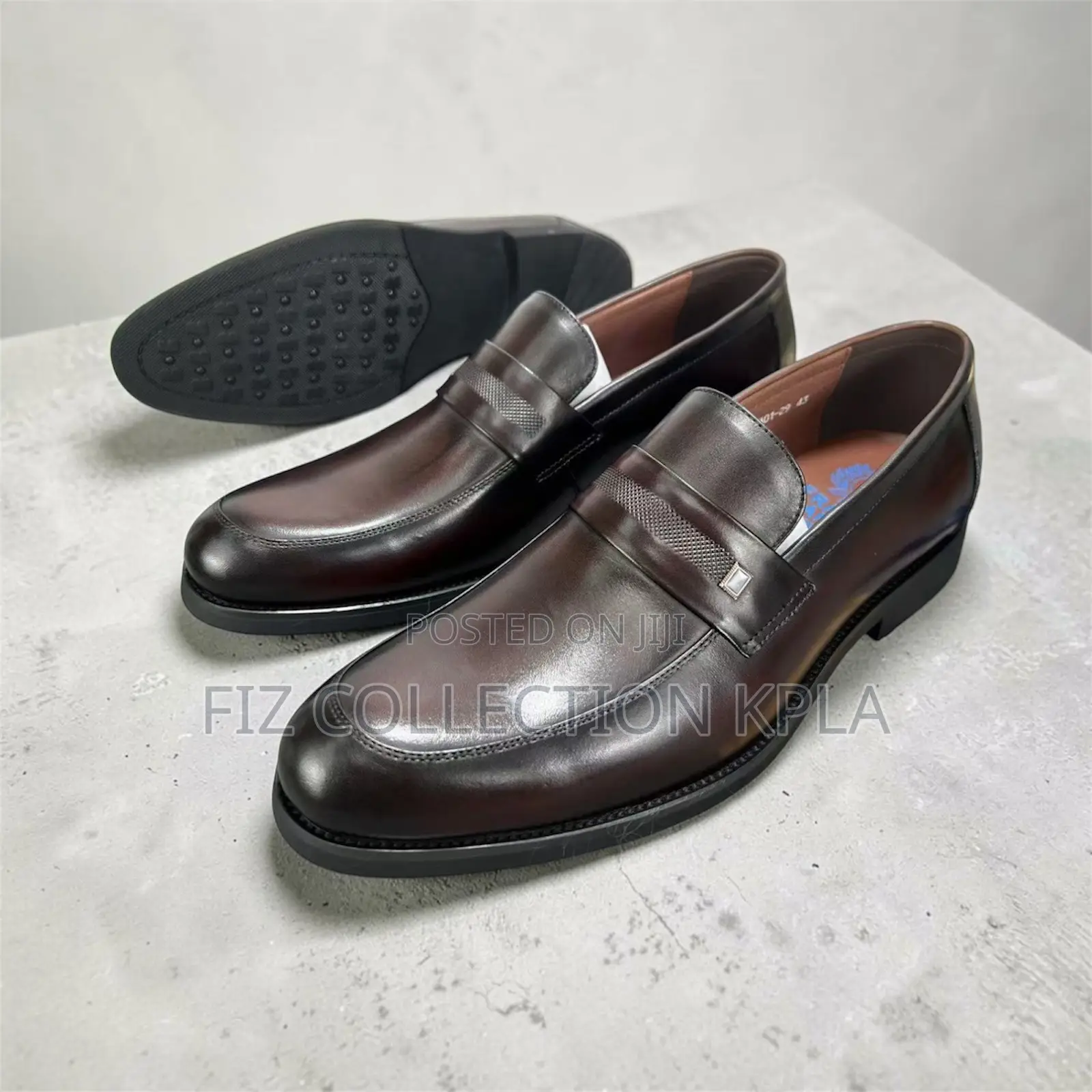 Franco Banetti Dark Brown Penny Loafer Leather Classic Formal Slip-On