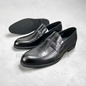 Franco Banetti Black Penny Loafer Leather Dres– Classic Formal Slip-On