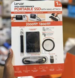 Lexar 1TB SL500 Portable SSD, Magnetic Set