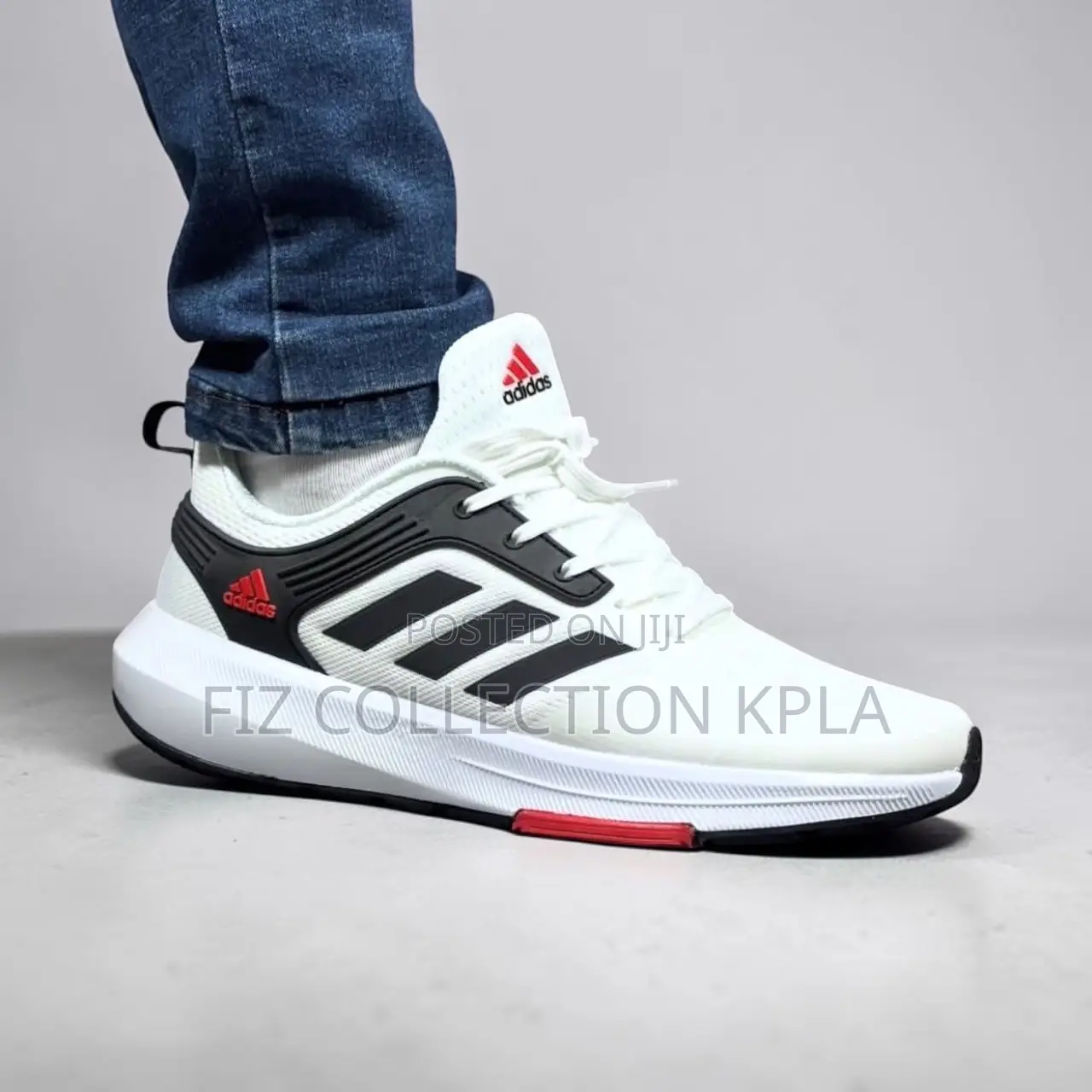 Adidas White Black Red Mesh Sneakers