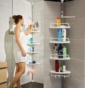 4-Tier Telescopic Bathroom Corner Shower Shelf Organizer