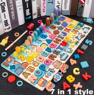 7 in 1 Wooden Number Puzzles for Toddlers