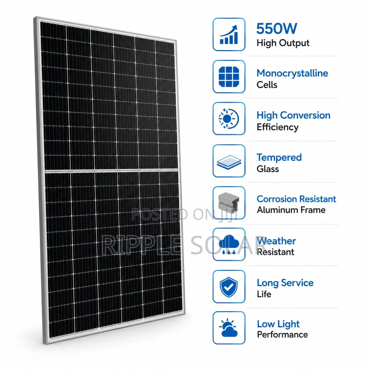 550W Solar Panel High Efficiency PV Module for Home Farm