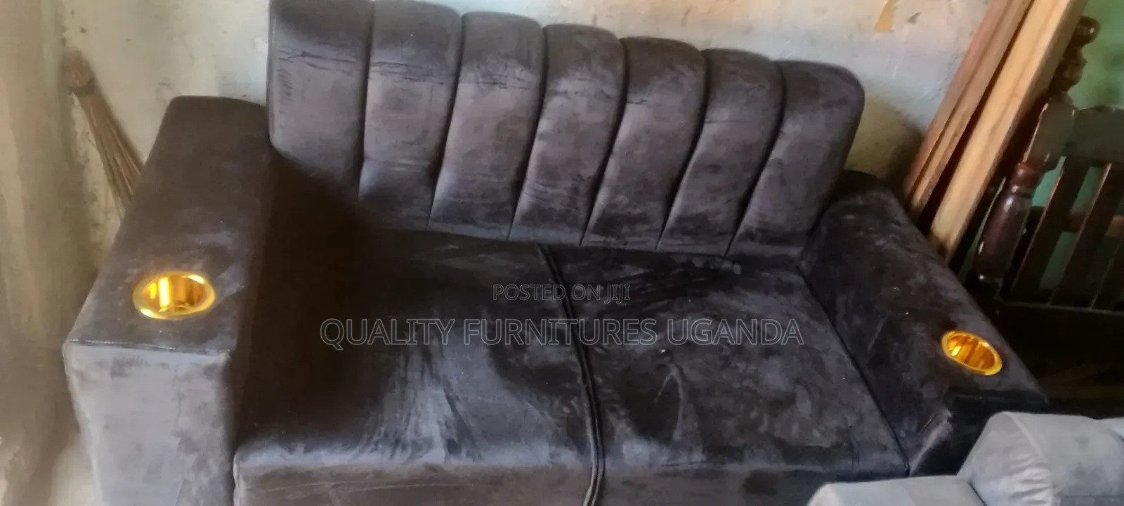 Giant Black Two Sofa