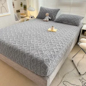 3pcs Plush Fleece Mattress Cover Set