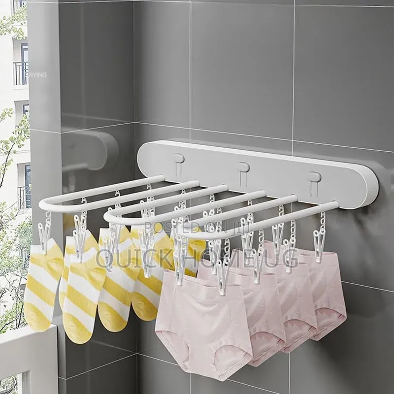 Clothes Drying Rack Wall Mounted Clothes Drying Rack With Clips