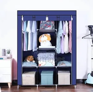 3 Column Metalic Frame Closet With Outer Fabric