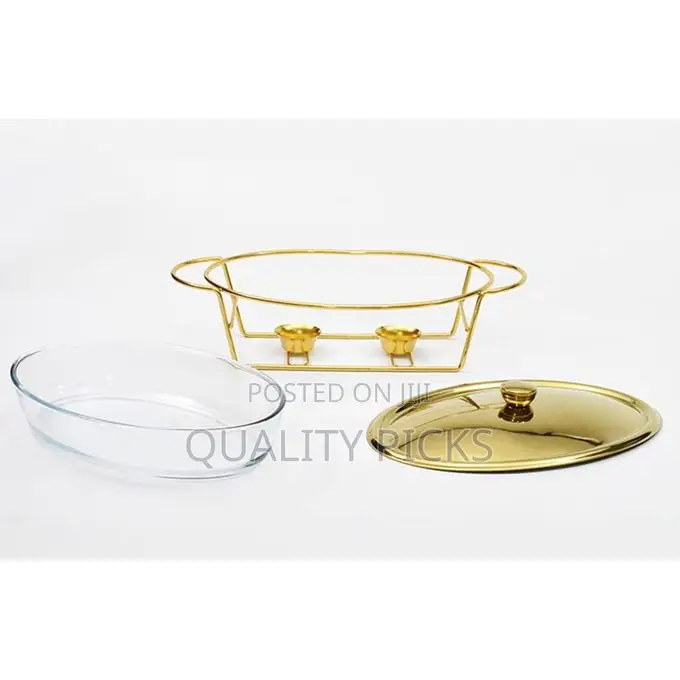 3L Food Warming Container, Chafing Dish Buffet Set With Glass Pot