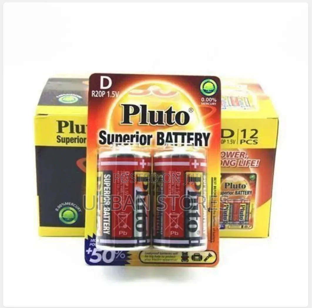 Pluto Superior Battery 1.5v Size D R20P Carbon Batteries.