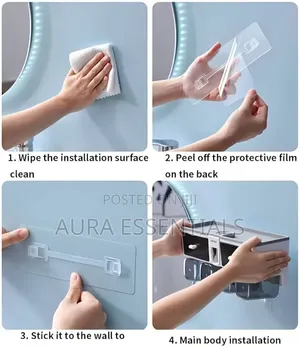 Self-Adhesive Multifunctional Toothbrush Holder