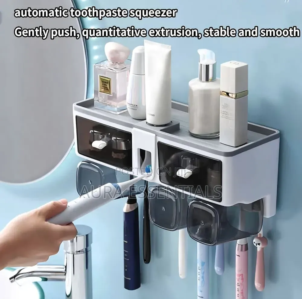 Self-Adhesive Multifunctional Toothbrush Holder