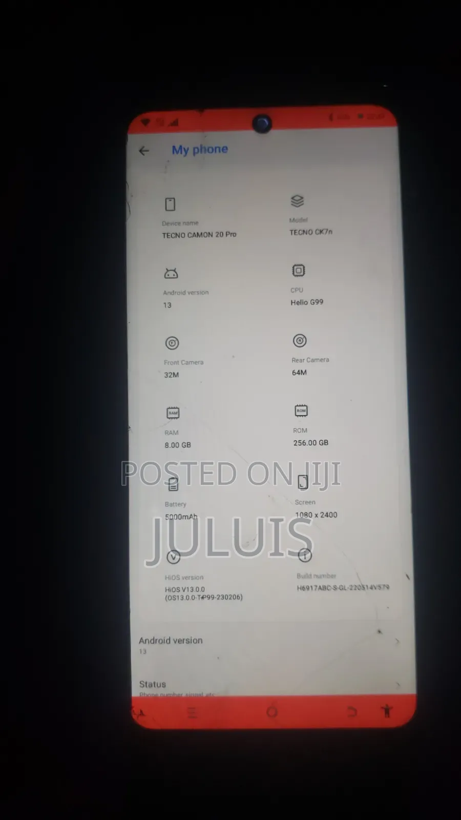 Tecno Camon 20 128 GB Black