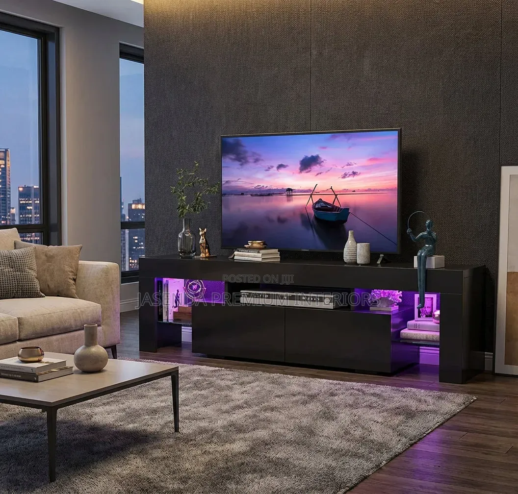 TV Stand Low Design With Storage | TV Table for 65 Inch