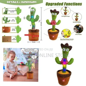 Dancing Cactus Toys, Singing Cactus Toy, Cowboy Hat Electric Wiggly