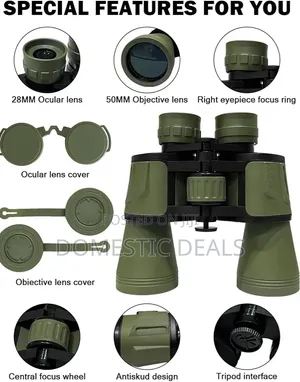 20x50 Binoculars Feature a Central Focus Wheel