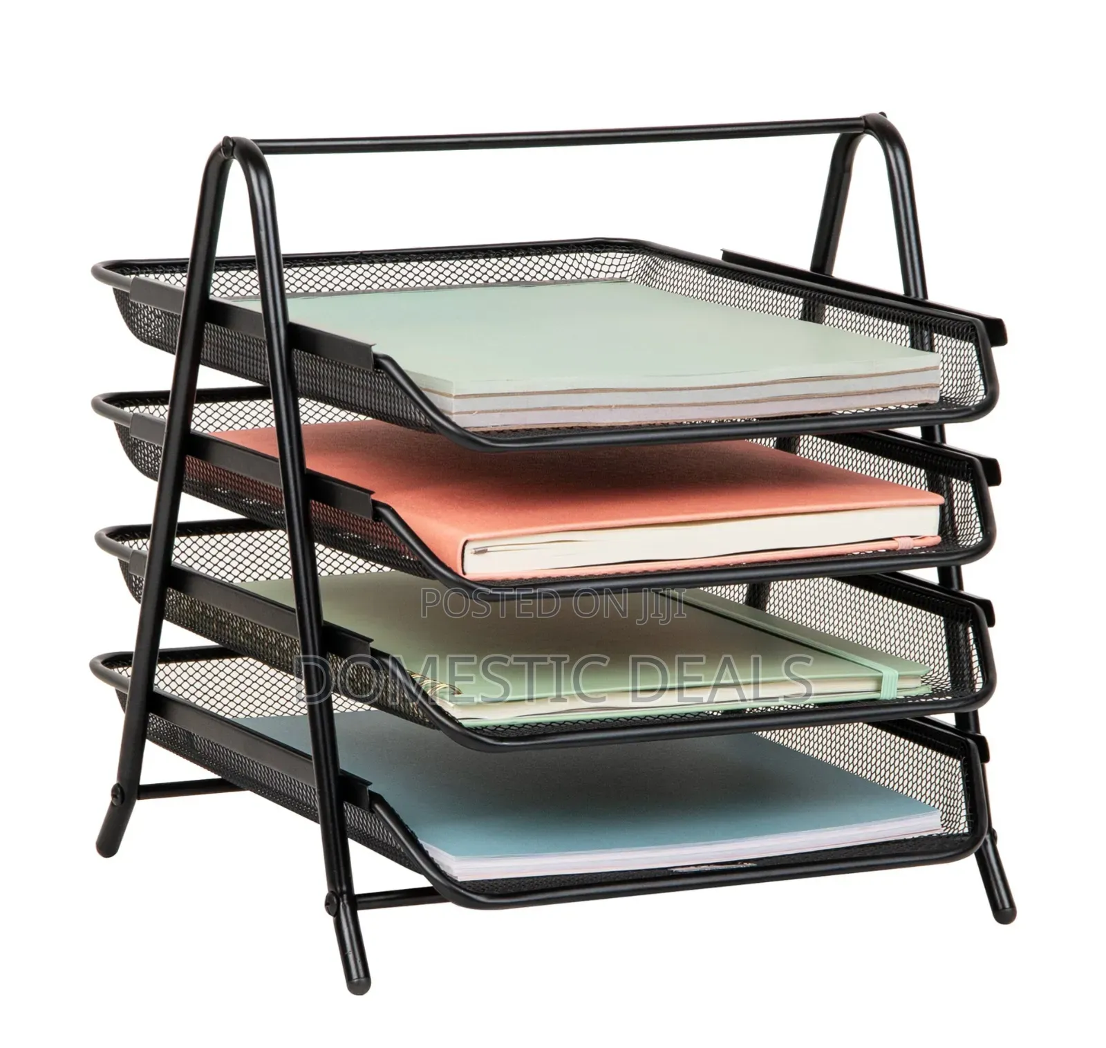 Black Mind Reader 4-Tier Mesh Desk Organizer