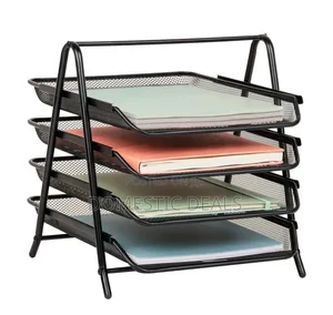 Black Mind Reader 4-Tier Mesh Desk Organizer