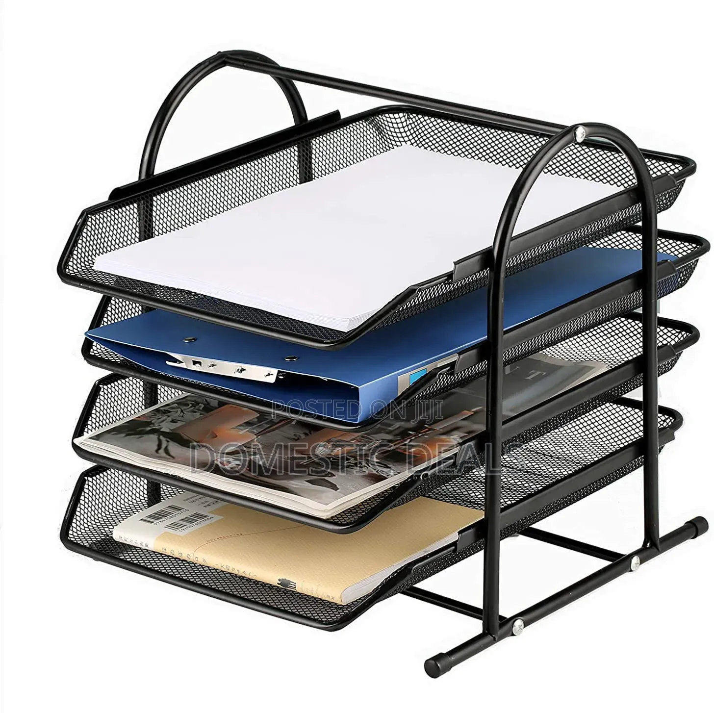 Black Mind Reader 4-Tier Mesh Desk Organizer