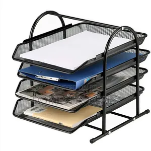 Black Mind Reader 4-Tier Mesh Desk Organizer