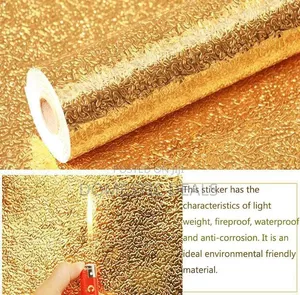 Oil Proof Kitchen Self-Adhesive Gold Foil Contact Paper