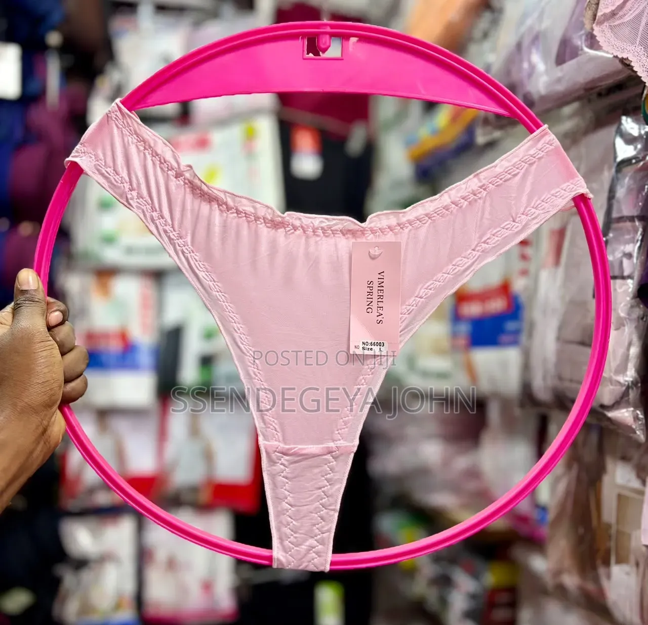 A Solid Red, Seamless G-String Thong Bikini Bottom.