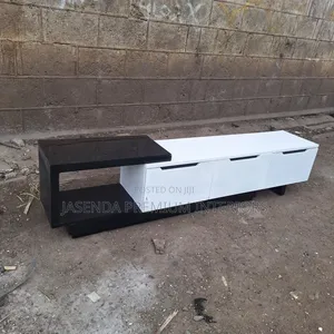 Wooden TV Stand White and Black Design | TV Table Storage