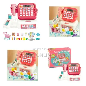 29 PCS Kids Pretend Play Supermarket Cash Register Set Toy Scanner