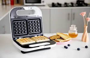 Geepas GWM676 Electric Waffle Maker 700w- 2 Slice Non-Stick 