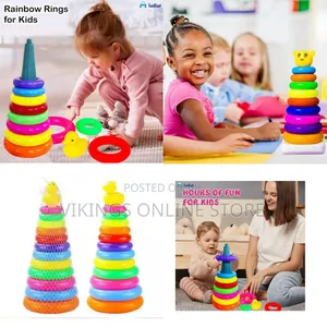 FunBlast Rainbow Baby Stacking Ring Toys for Kids – 10 Multicolor Ring