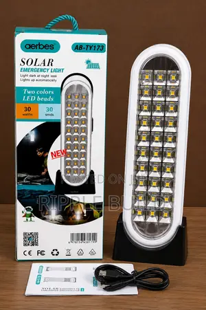 Aerbes Ab-Ty173 Solar Emergency Light, Portable Rechargeable Led Lamp