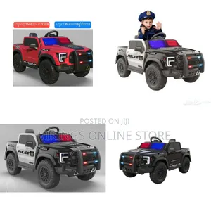 12V Powered Ride on Electric Police Truck Car for Kids, 12 Volt Ford