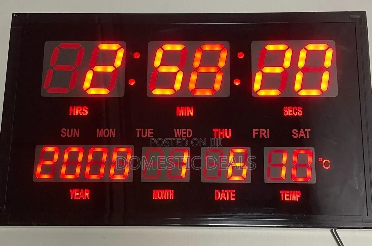 Large Big 50x30cm Digital LED Wall Clock