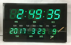 Large Big 50x30cm Digital LED Wall Clock